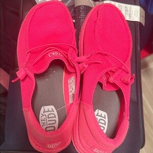Hey Dude women’s  Bright Pink Sneakers
